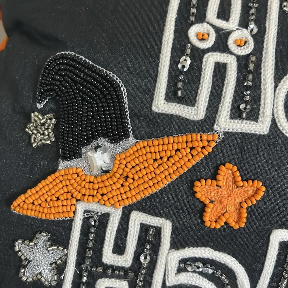 Halloween Pillow Oblong - lots of beading